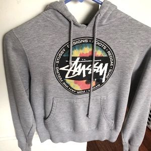 STUSSY HOODIE HEATHER GREY/BLACK